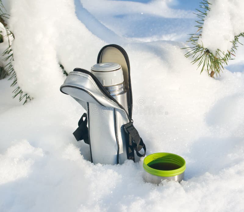 Thermos with hot tea stock photo. Image of liquid, thermos 29265056