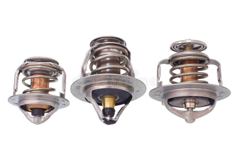Thermostat with a Pipe on a White Background Engine Parts Stock Photo