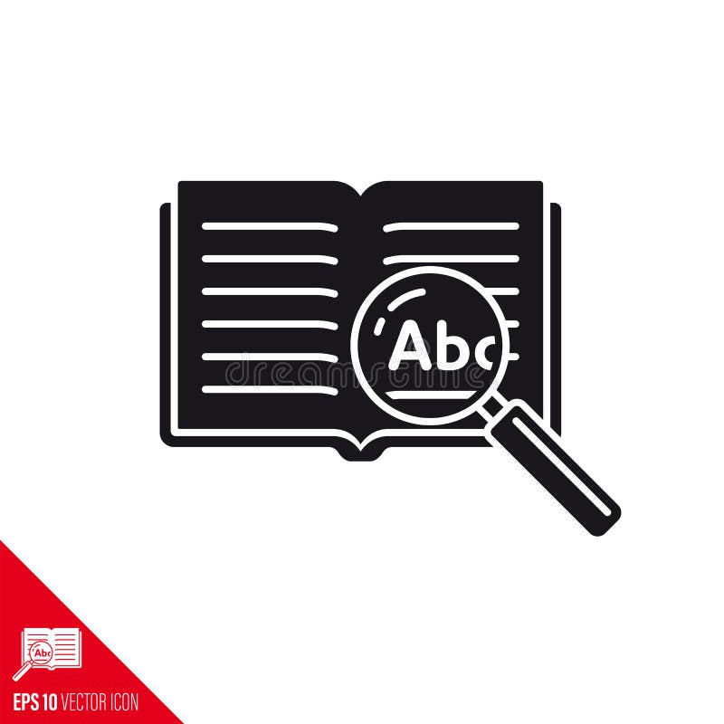 Thesaurus Vector Glyph Icon Stock Vector Illustration of open