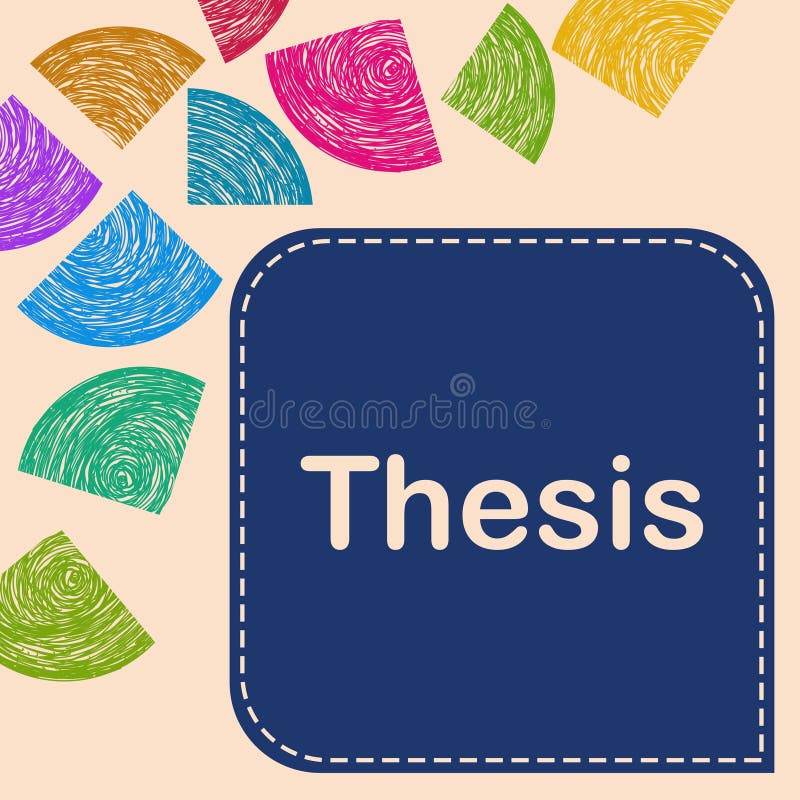 Thesis Colorful Triangle Design Element Corner Box Text. Thesis text written over colorful background.