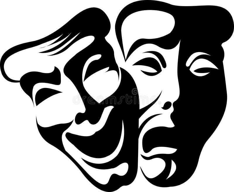 Illustration art of a thespian mask with isolated background. Illustration art of a thespian mask with isolated background