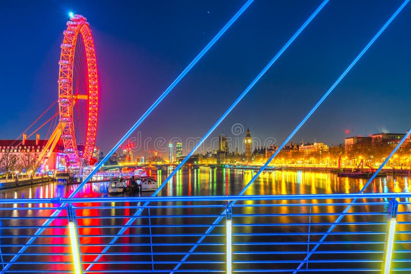 Big Ben, Golden Eye at night. London 