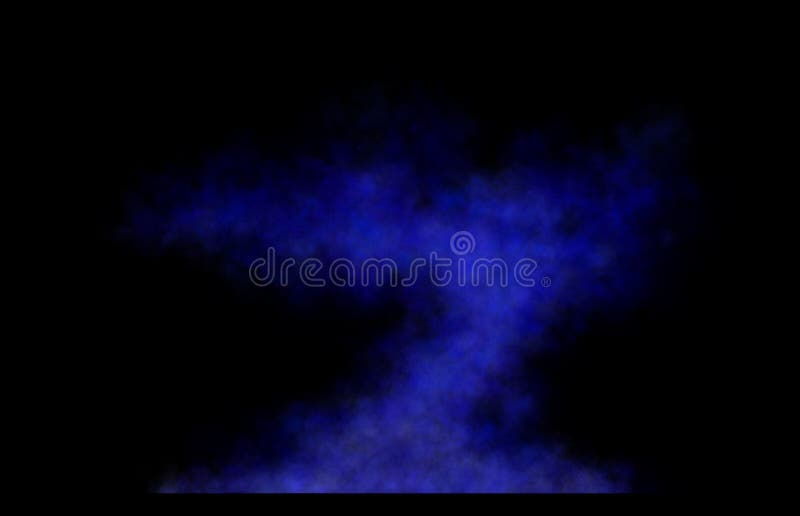 Dense blue smoke explosion on transparent background with dark edges, forming a surreal and dramatic mushroom cloud visual effect royalty free illustration
