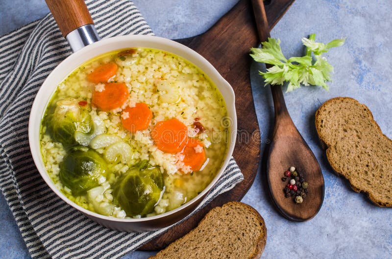 Thick Clear Soup with Pasta Stock Image Image of italian, homemade