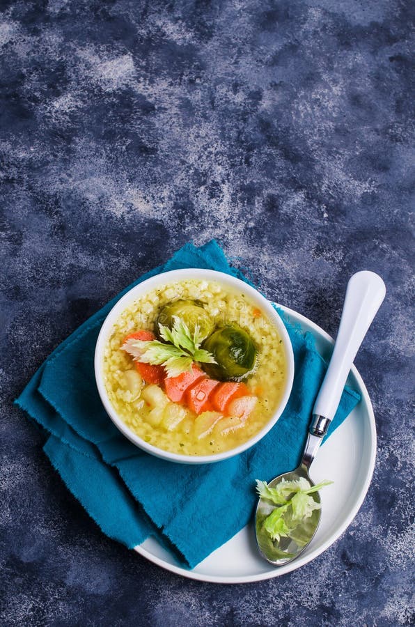 Thick Clear Soup with Pasta Stock Image Image of italian, homemade