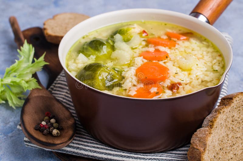 Thick Clear Soup with Pasta Stock Image Image of italian, homemade