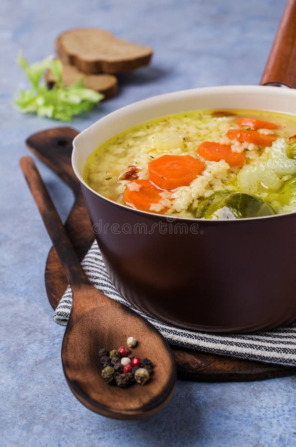 Thick Clear Soup with Pasta Stock Image Image of italian, homemade