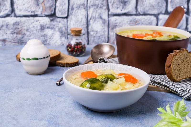 Thick Clear Soup with Pasta Stock Image Image of italian, homemade