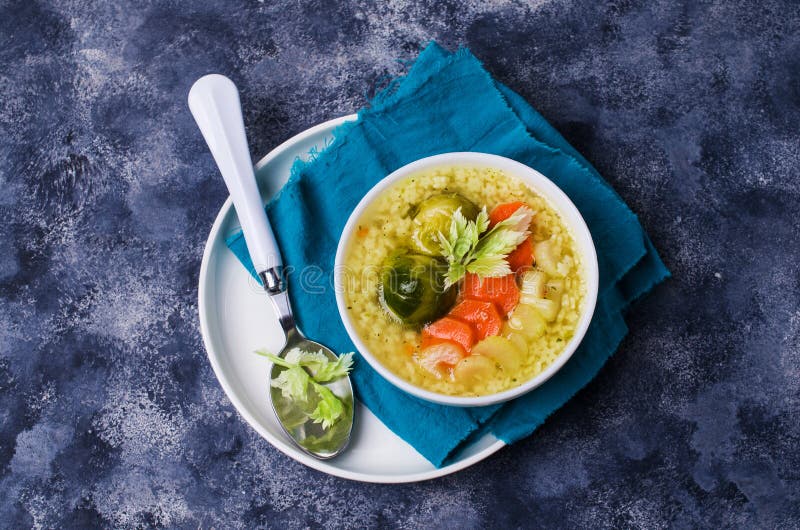 Thick Clear Soup with Pasta Stock Image Image of italian, homemade