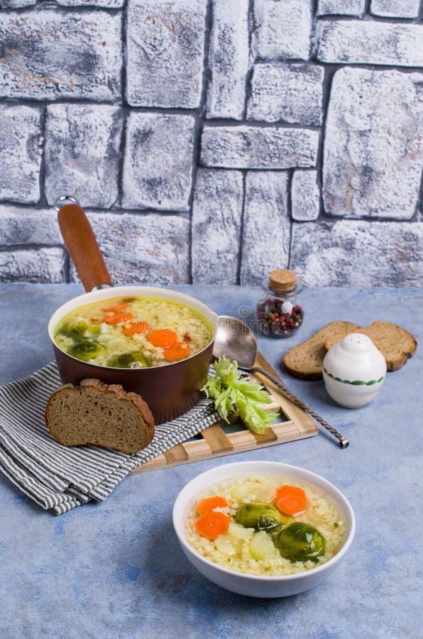 Thick Clear Soup with Pasta Stock Image Image of italian, homemade