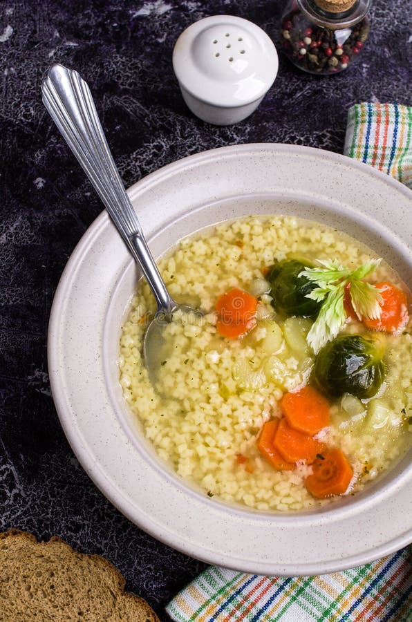 Thick Clear Soup with Pasta Stock Image Image of italian, homemade