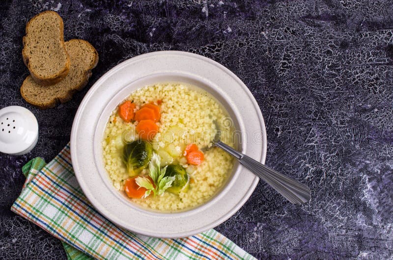 Thick Clear Soup with Pasta Stock Image Image of italian, homemade