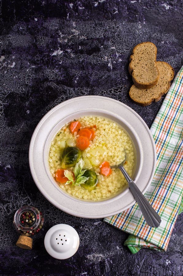 Thick Clear Soup with Pasta Stock Image Image of italian, homemade