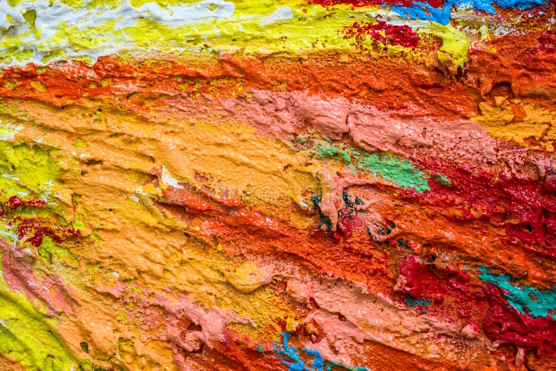 Thick dense layers of paint as abstract modern messy texture pat stock photos