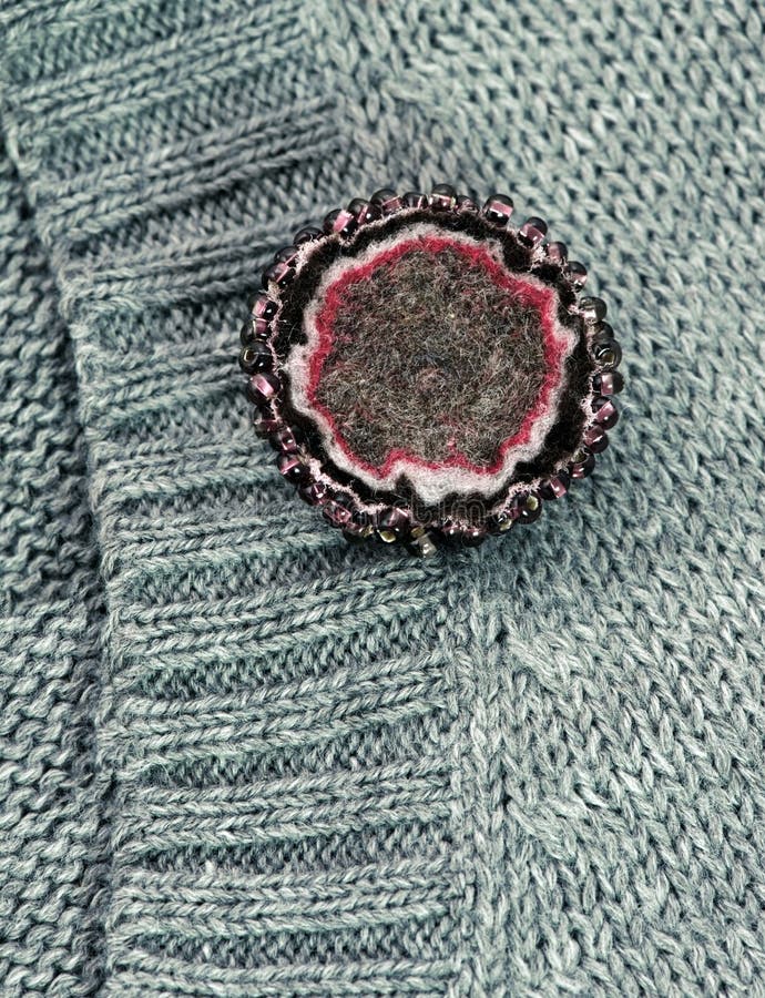 Thick felt brooch