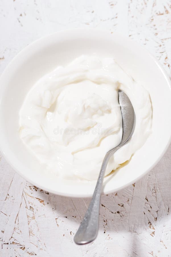 Thick Greek Yogurt in a Bowl, Closeup Stock Photo Image of gourmet