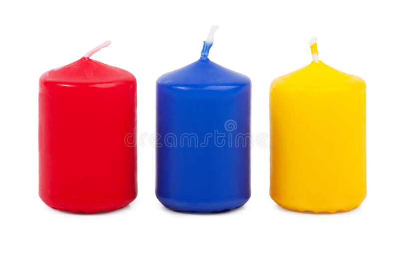 Thick Red Wax Candle with a Wick Stock Image Image of short, stand