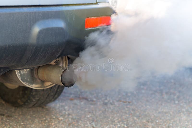 Car Exhaust Smoke Closeup stock image. Image of climate - 186373483