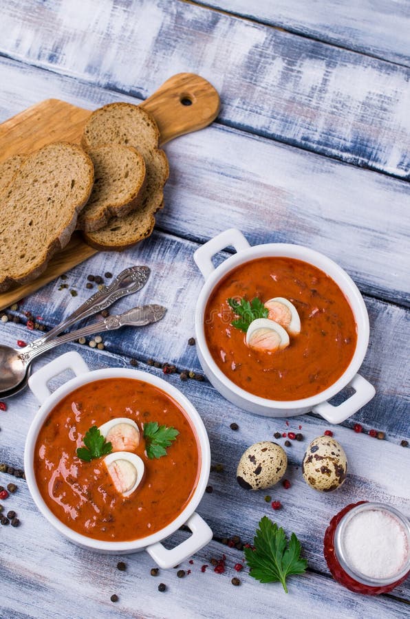 Thick Vegetable Soup With Cream Stock Photo - Image of cuisine, cold