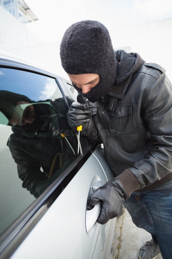 Transportation And Crime Thief Breaking Car Window Stock Photo Image of transportation