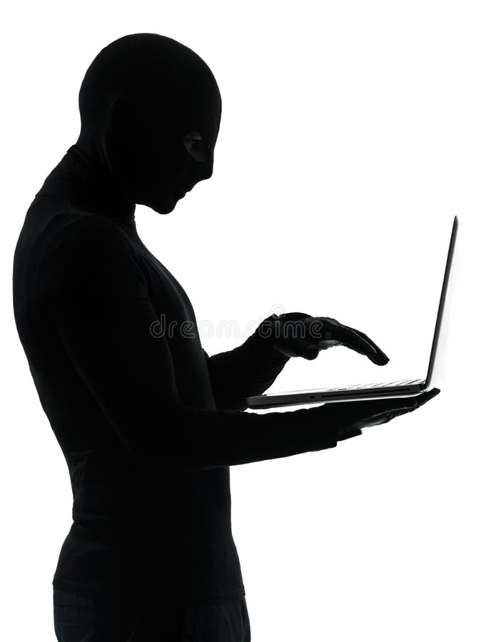 Thief criminal computer hacker royalty free stock image