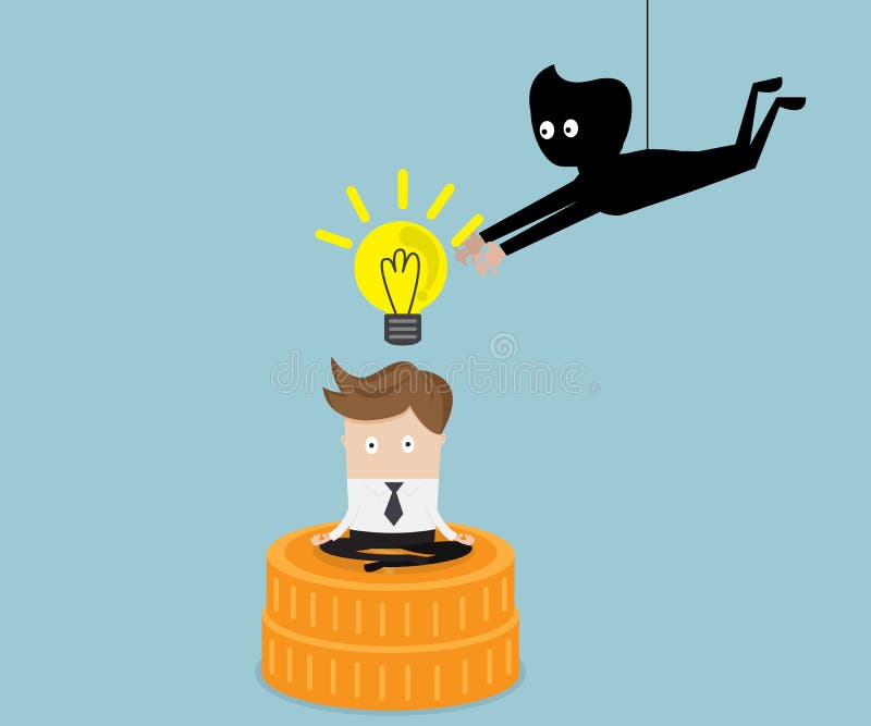 Thief Stealing Idea From Businessman Stock Vector - Illustration of innovation, bandit: 85688728