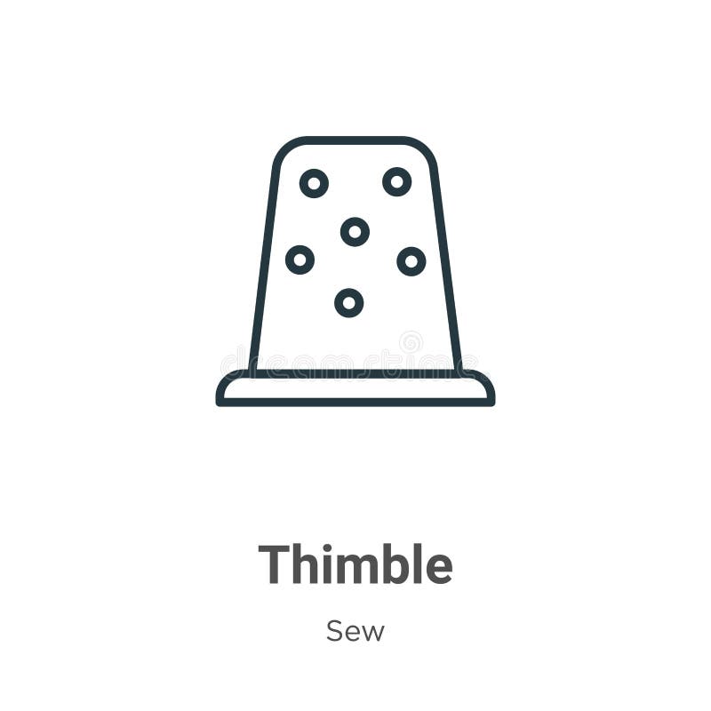 Outline Thimble Vector Icon. Isolated Black Simple Line Element