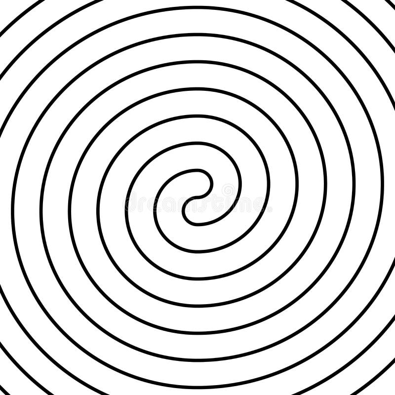 Thin black double spiral symbol. Simple flat vector design element