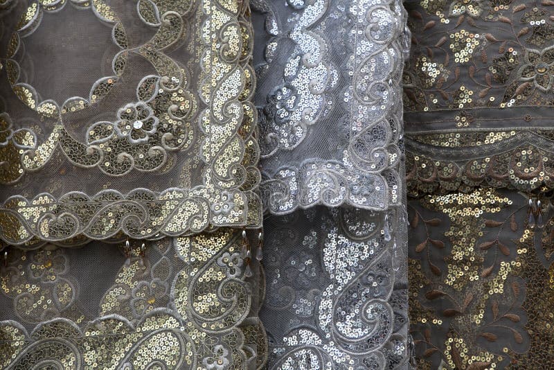 The Thin Fabric for Curtains for Sale on the Market Stock Image - Image ...