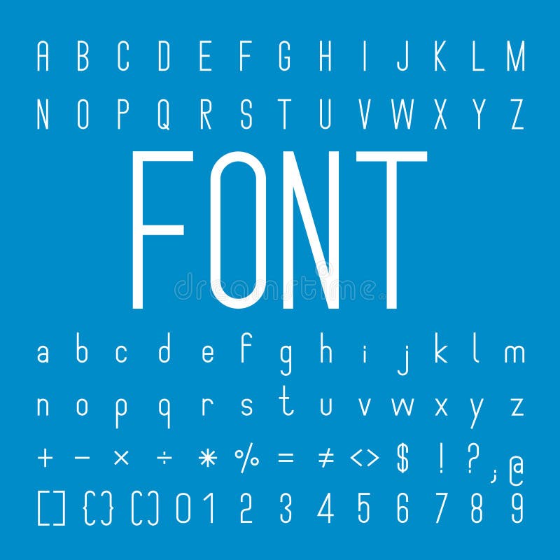 Download Thin Font Family And Alphabet Vector Font Design Stock ...