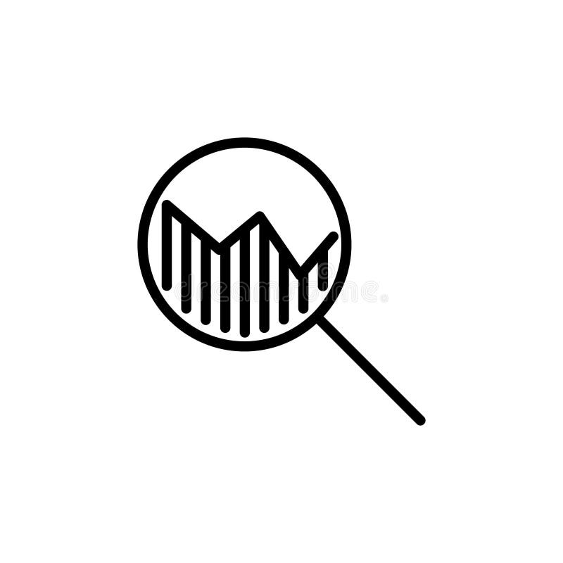 Thin line data analysis icon. royalty free illustration