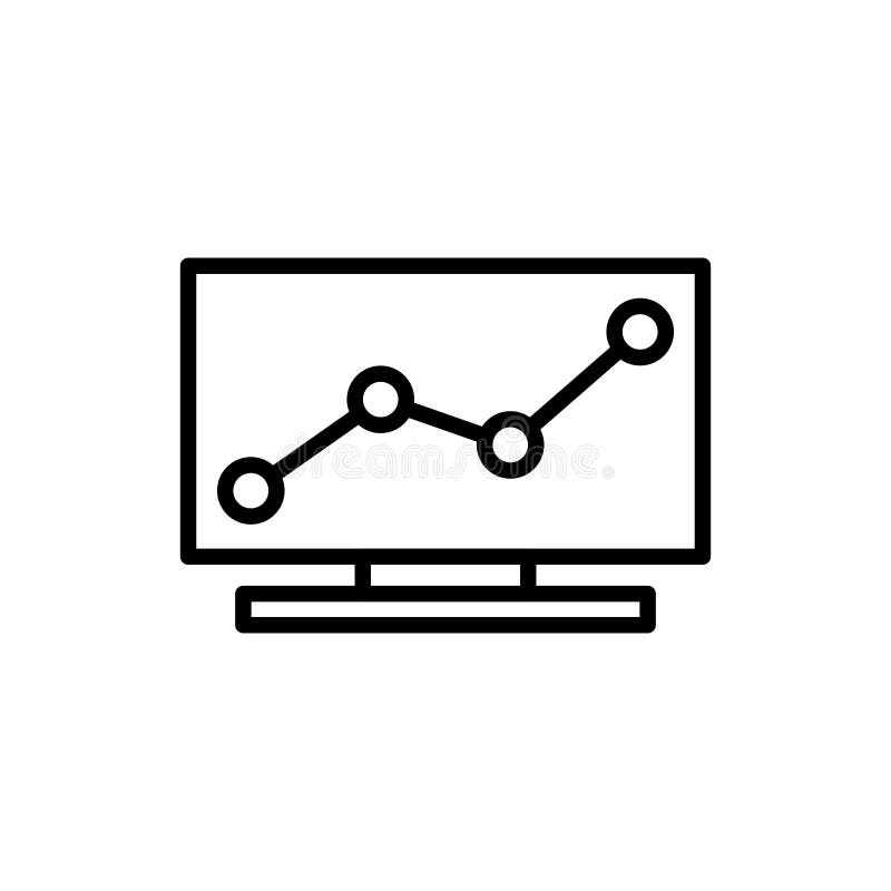 Thin line data analysis icon. stock illustration