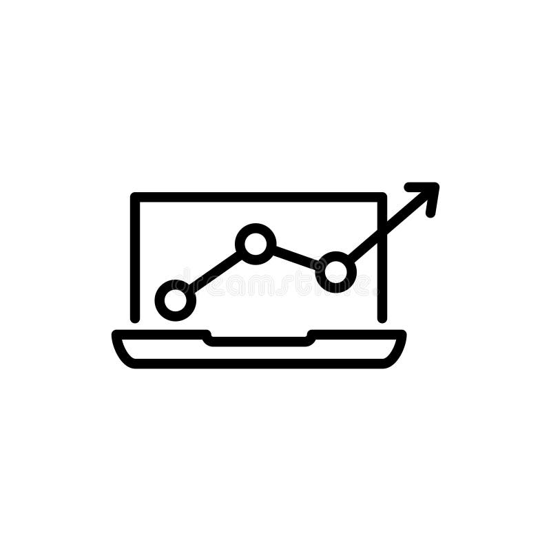 Thin line data analysis icon. royalty free illustration