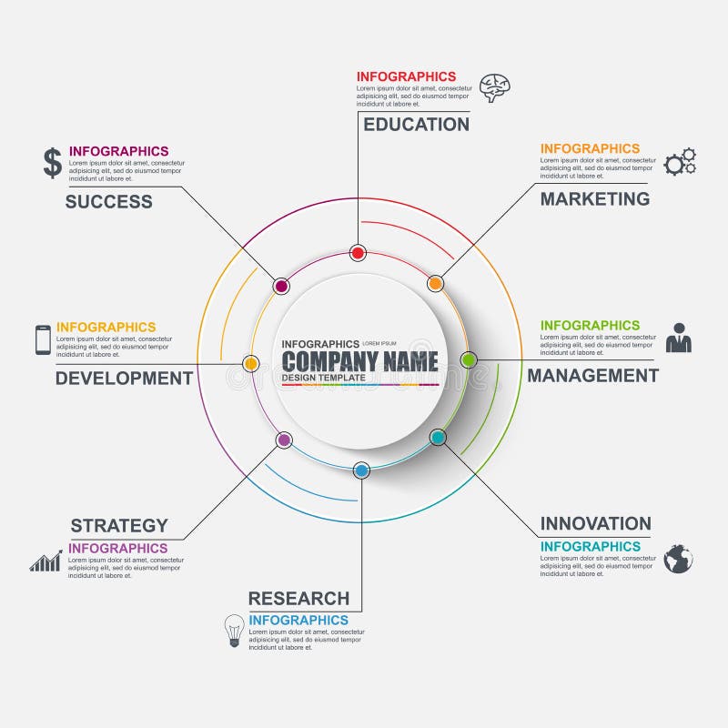 Thin line flat infographic cycle diagram vector design template royalty free illustration Thin line flat infographic cycle diagram vector design template royalty free illustration
