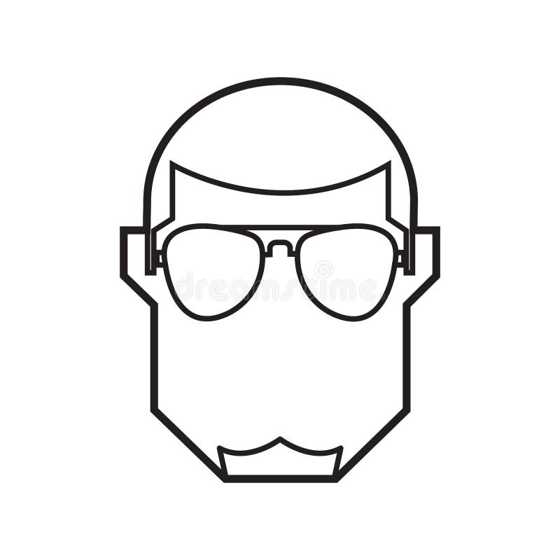 Thin Line Hairstyle Short and Chin Strap Stock Vector Illustration of