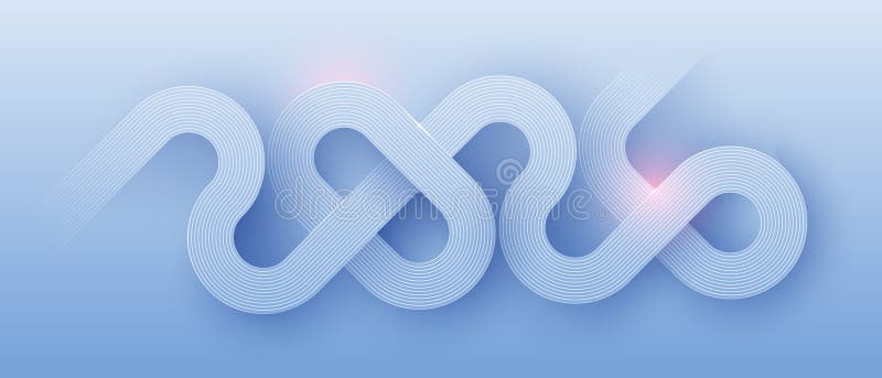 Thin line light blue background in technology elegant style. 2026 wave vector illustration