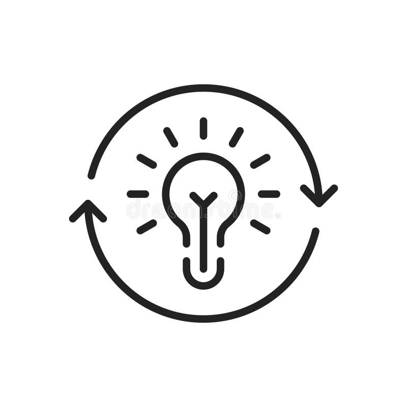 Thin line light bulb and arrow like innovation vector illustration