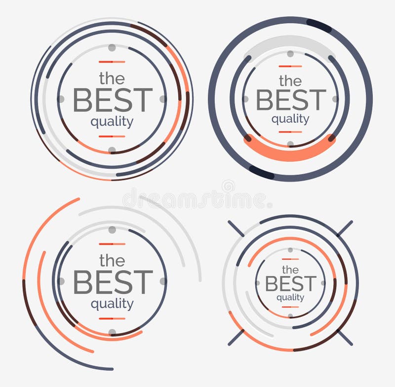 Thin line neat design logo set, clean modern concept, premium quality stamp. Minimal shield vectors