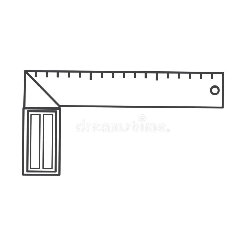 Thin line try square icon