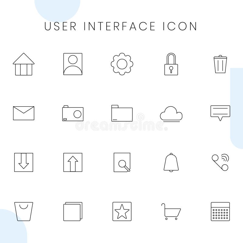 Thin line user interface icon set, communication vector concept. vector illustration