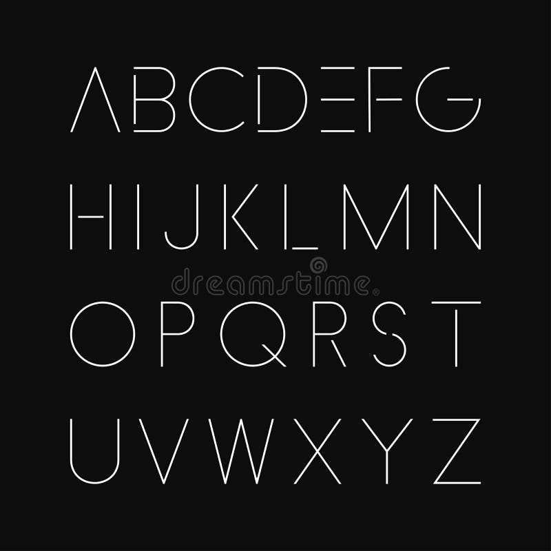 Thin minimalistic font. Elegant english alphabet. royalty free illustration Thin minimalistic font. Elegant english alphabet. royalty free illustration