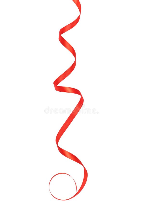 Twisted Straight And Curled Red Isolated Ribbon Strips On White Stock Photo  - Download Image Now - iStock