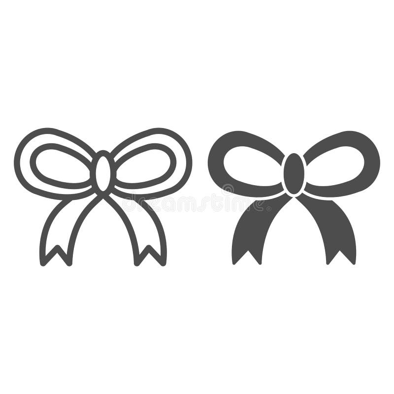 Thin ribbon bow thin line icon. Gift decoration vector