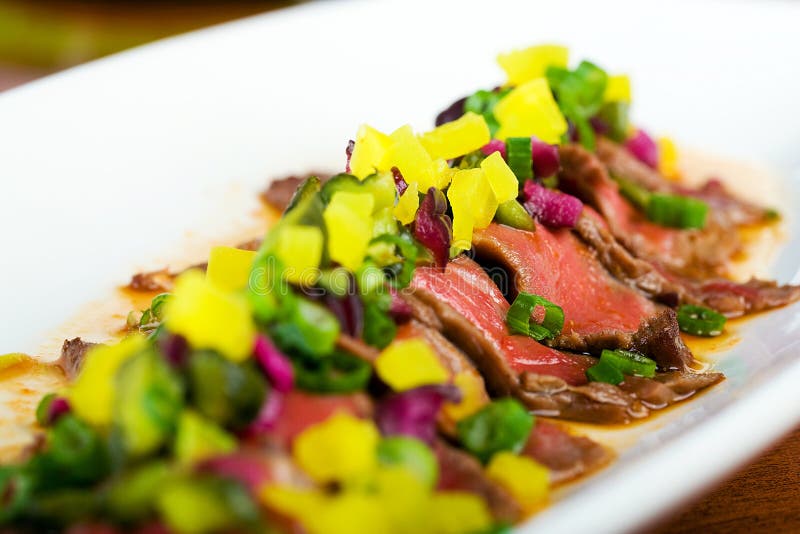 Thin Sliced, Rare Steak Appetizer Stock Photo Image of colorful