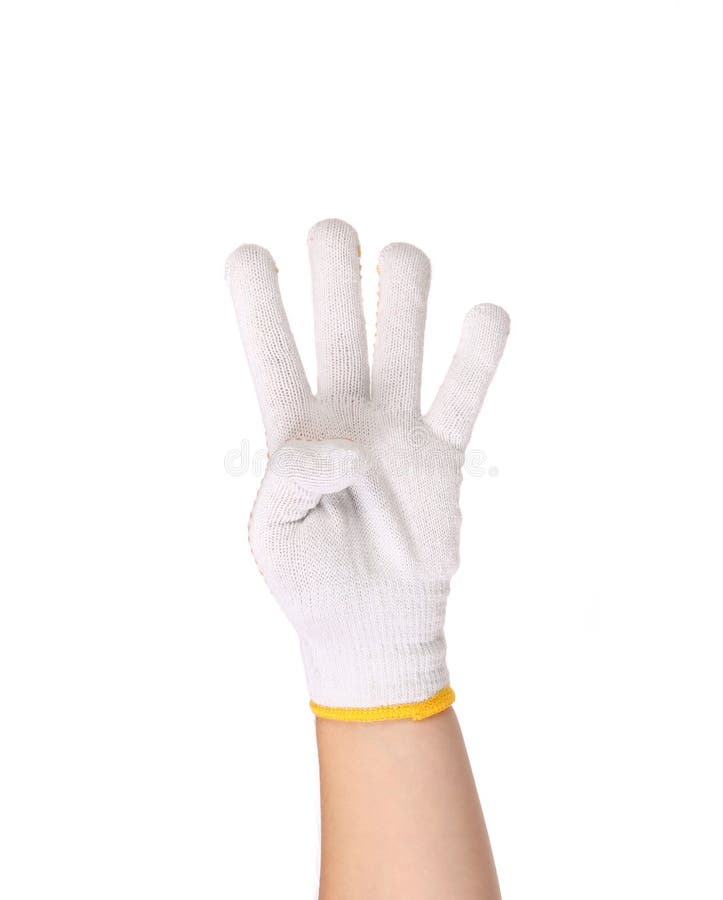 Thin Work Gloves Showing Four Fingers Stock Image Image of domestic