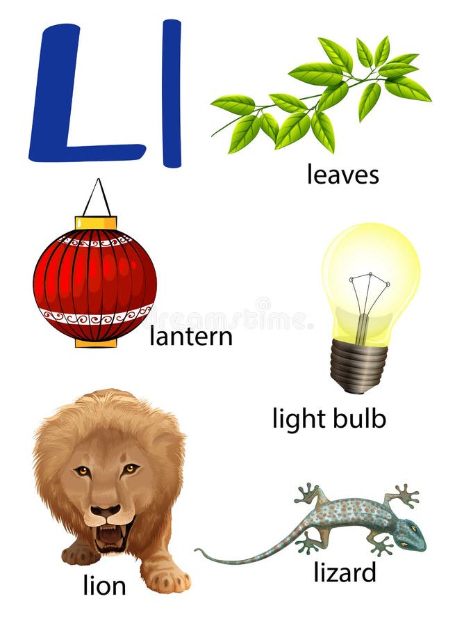 Things that Start with the Letter L Stock Vector - Illustration of light,  letters: 51272676