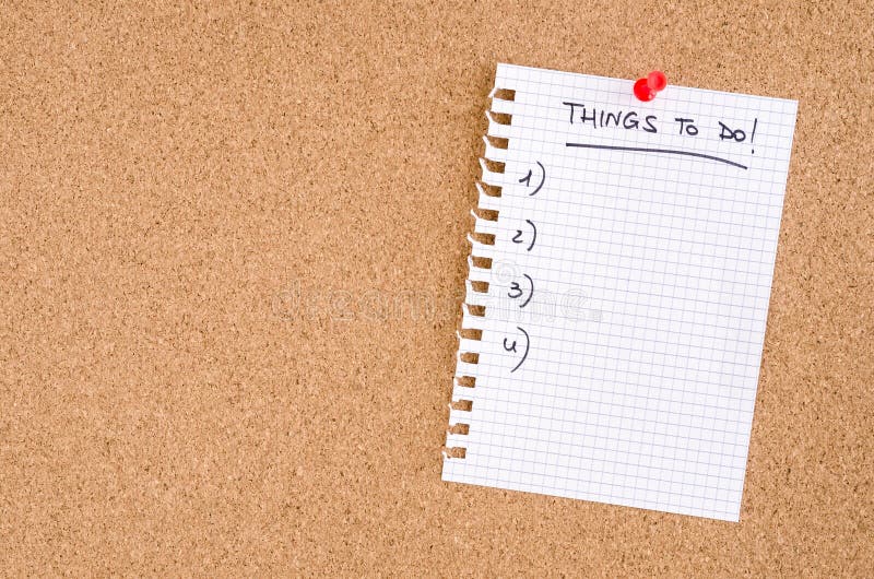 Things to Do List stock photo. Image of noticeboard, pinboard - 94383908