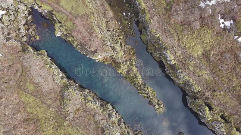 Thingvellir è una delle destinazioni turistiche più popolari in Islanda La vista aerea segna la cresta della dorsale mediatlantic