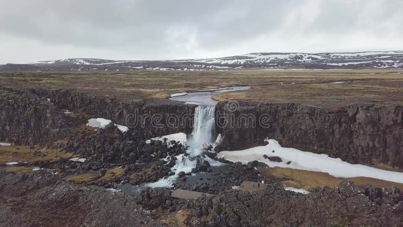 Thingvellir è una delle destinazioni turistiche più popolari in islanda. La vista aerea segna la cresta della cresta midatlantica