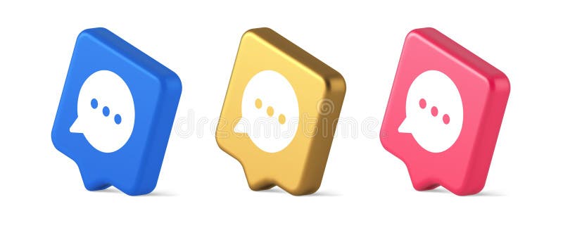 Think Bubble Chat-Taste online Dialog Soziale Netzwerkkommunikation 3d realistische Sprechblase isometrische Symbol vektor abbildung